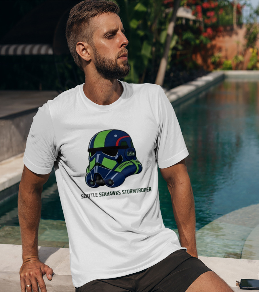Seattle Seahawks Stormtrooper Game Day Galactic Helmet T-Shirt