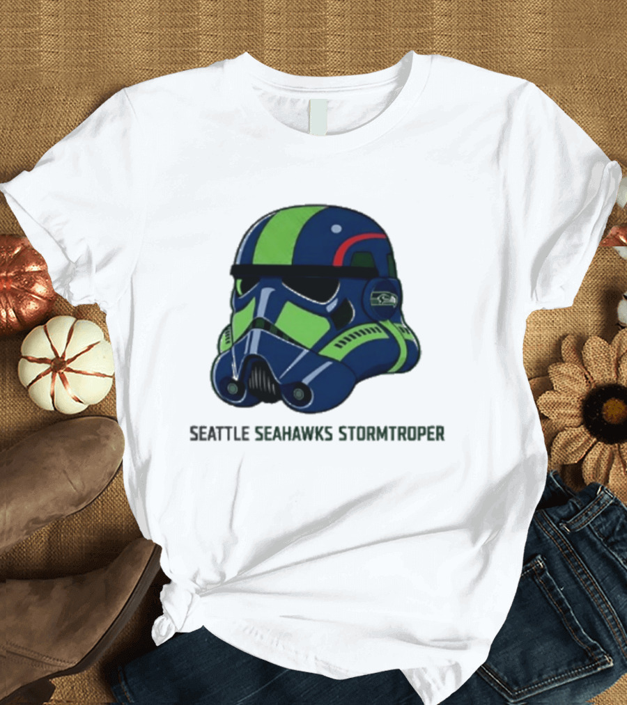 Seattle Seahawks Stormtrooper Game Day Galactic Helmet T-Shirt