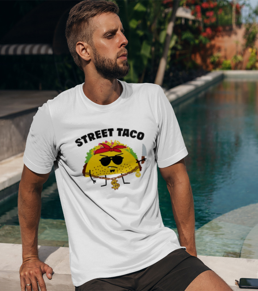 Street Taco Pirate With Knife And Dollar Sign Necklace T-Shirt