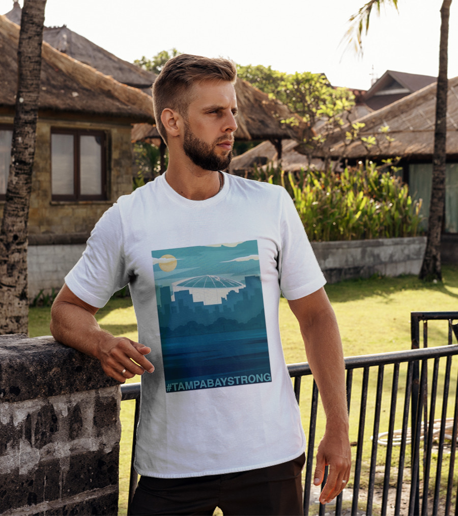 Tampa Bay Strong Skyline Tropicana Field Hashtag T T-Shirt
