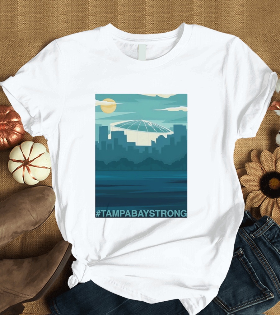 Tampa Bay Strong Skyline Tropicana Field Hashtag T T-Shirt