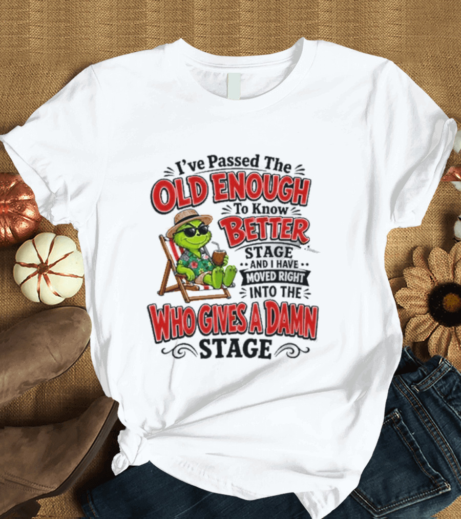 I've Passed Into The Grinch Old Enough To Know Better Who Gives A Damn Stage T-Shirt