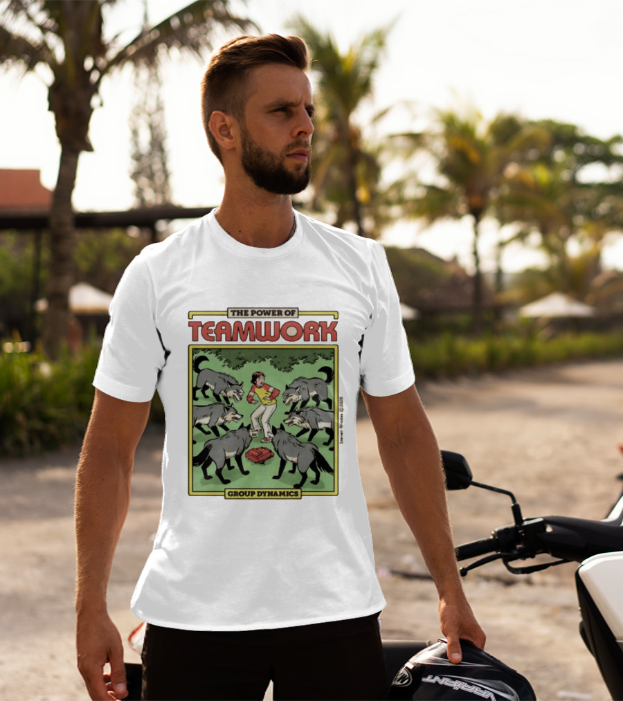 The Power Of Teamwork Group Dynamics Child Surrounded By Wolves T-Shirt