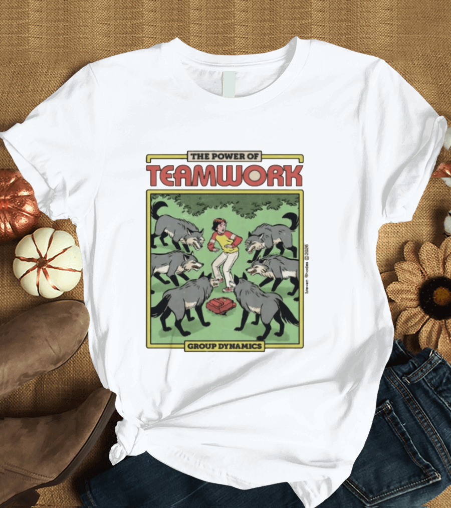 The Power Of Teamwork Group Dynamics Child Surrounded By Wolves T-Shirt