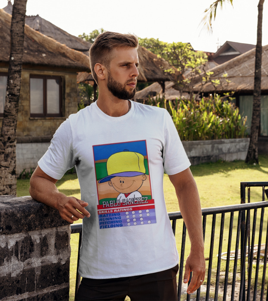 Trending Pablo Sanchez Skills Ratings Card Batting Running Pitching Fielding T-Shirt