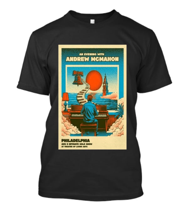 Andrew McMahon An Evening With Philadelphia Aug 6 Intimate Solo Show Theatre Of Living Arts Tour T-Shirt