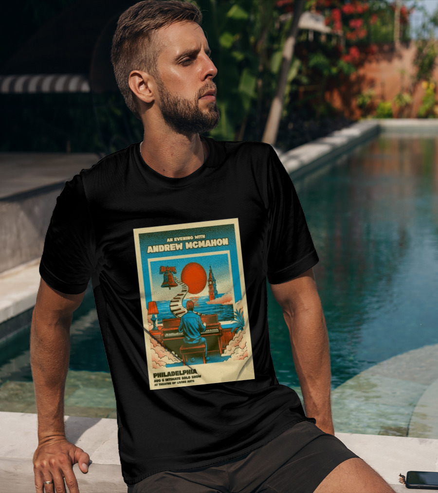 Andrew McMahon An Evening With Philadelphia Aug 6 Intimate Solo Show Theatre Of Living Arts Tour T-Shirt