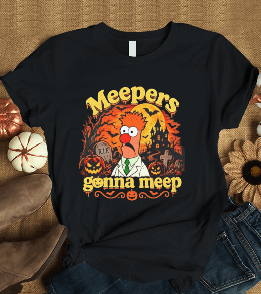 Meepers Gonna Meep Halloween The Muppets Beaker Spooky Scene T-Shirt