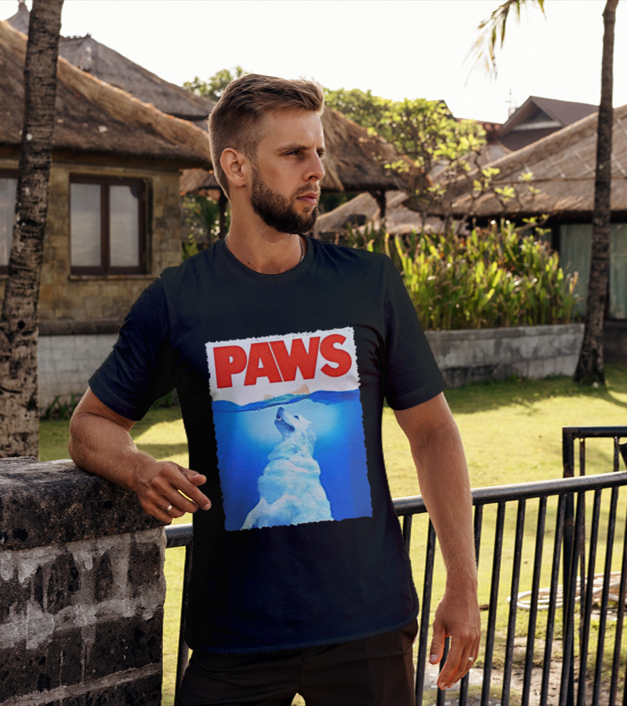 PAWS Classic Parody With Diving Dog Image T-Shirt