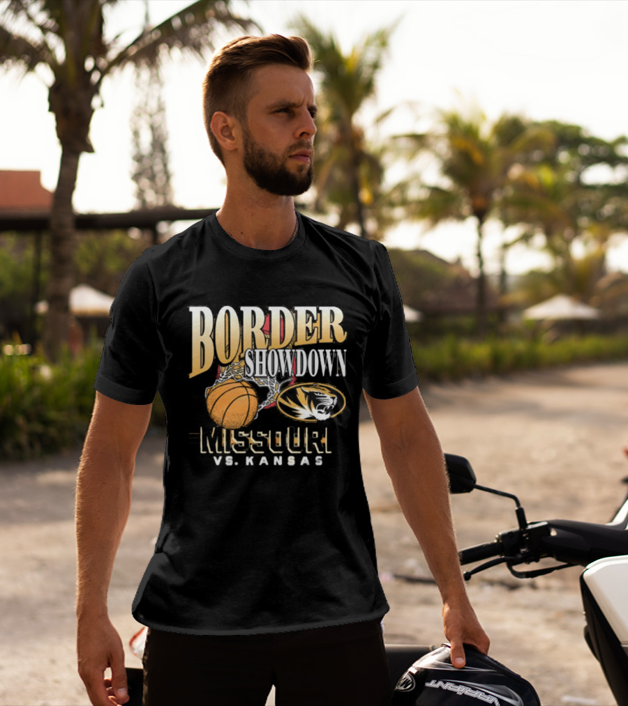 Border Showdown Missouri Tigers Vs Kansas Basketball 2025 T-Shirt