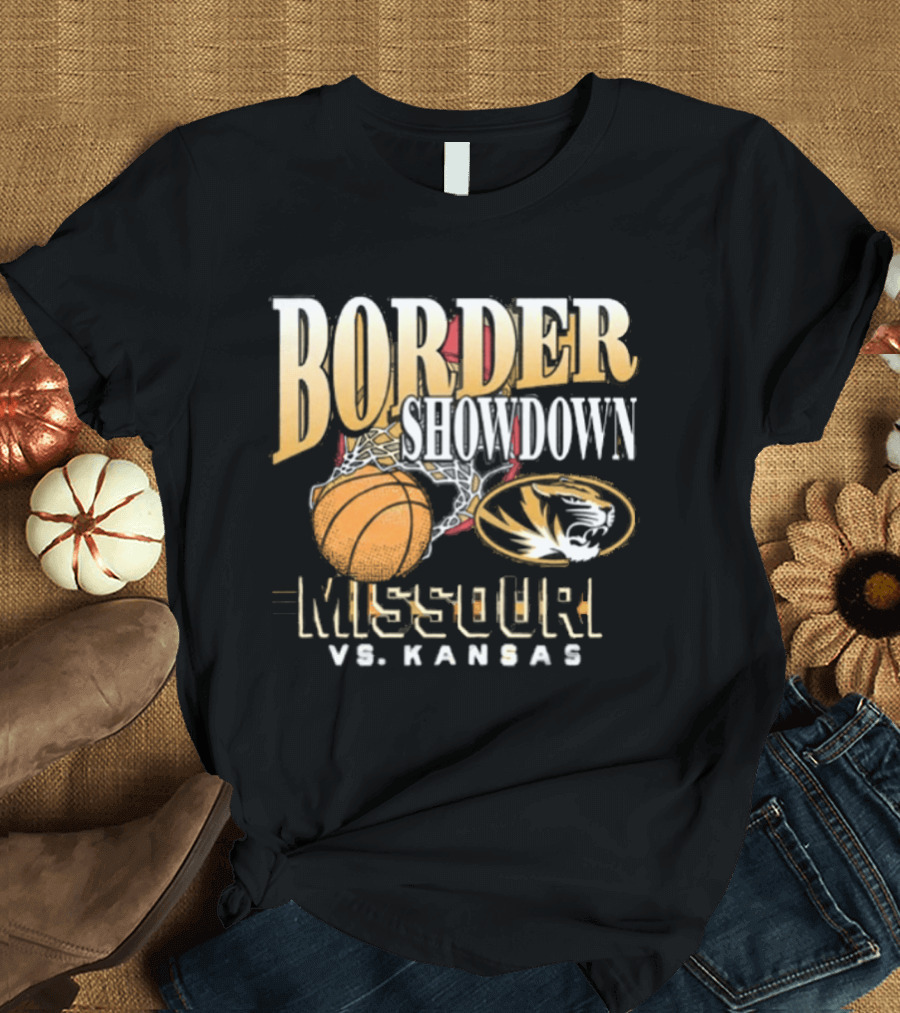 Border Showdown Missouri Tigers Vs Kansas Basketball 2025 T-Shirt