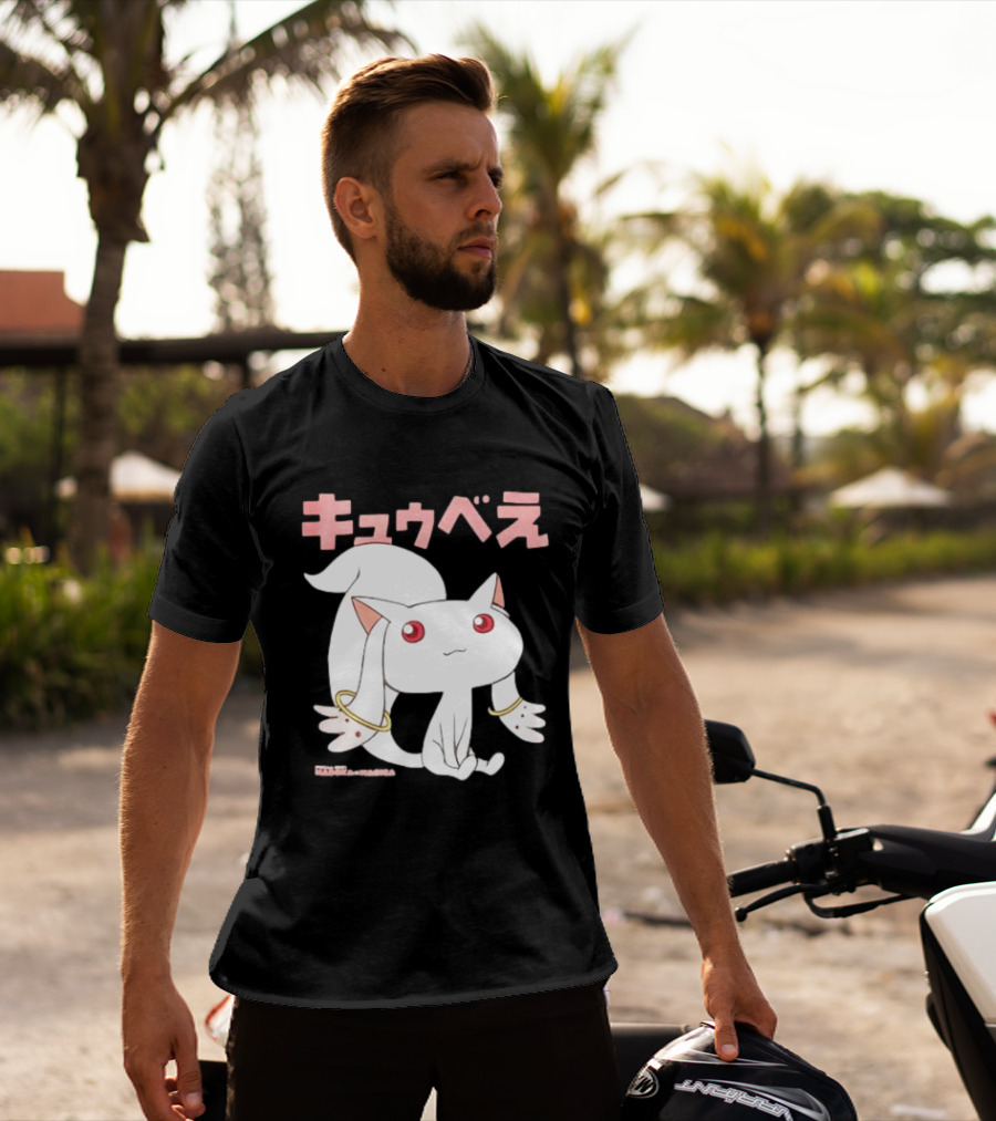 Puella Magi Madoka Magica Kyubey Anime Character Red Eyes T-Shirt