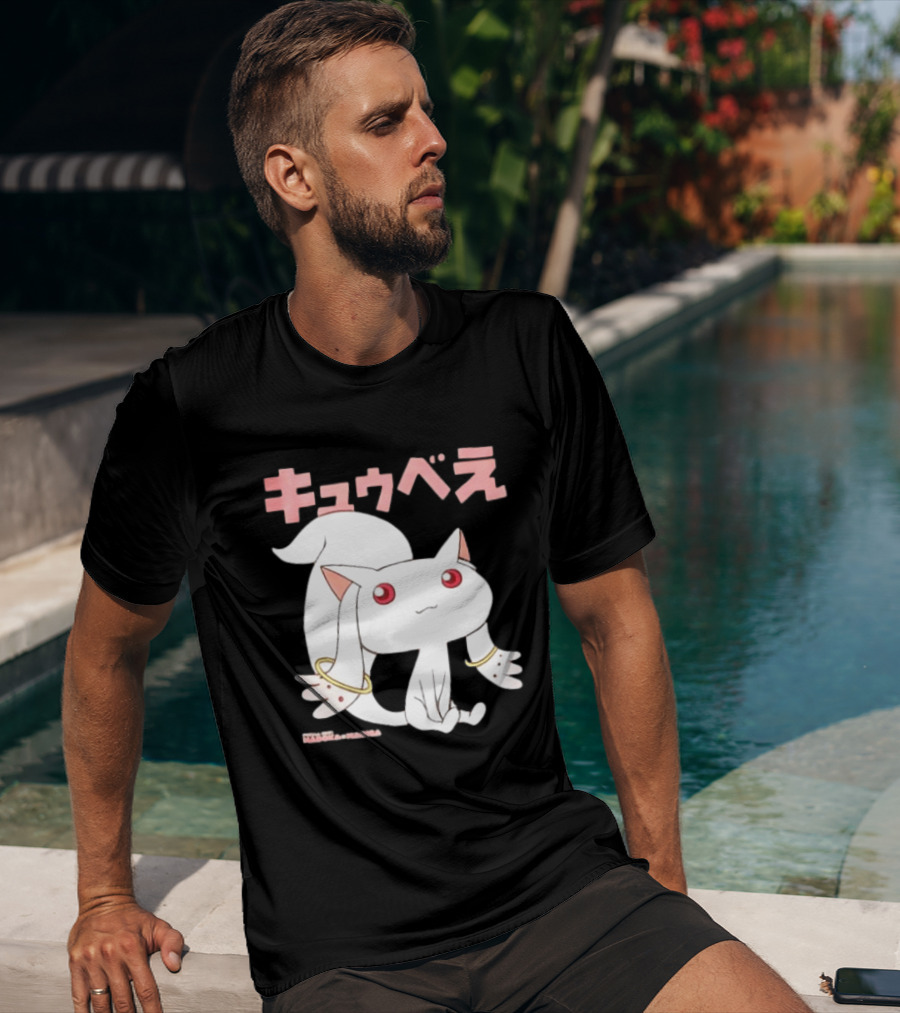 Puella Magi Madoka Magica Kyubey Anime Character Red Eyes T-Shirt