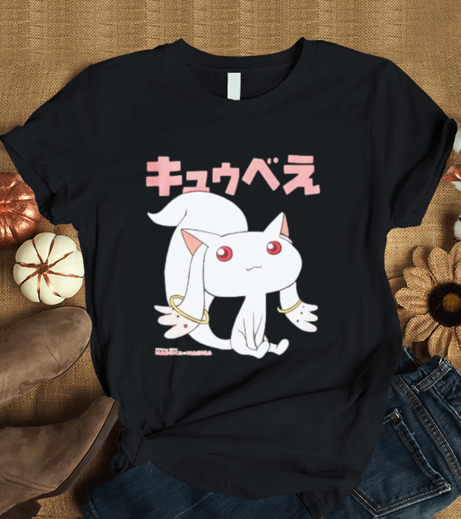 Puella Magi Madoka Magica Kyubey Anime Character Red Eyes T-Shirt