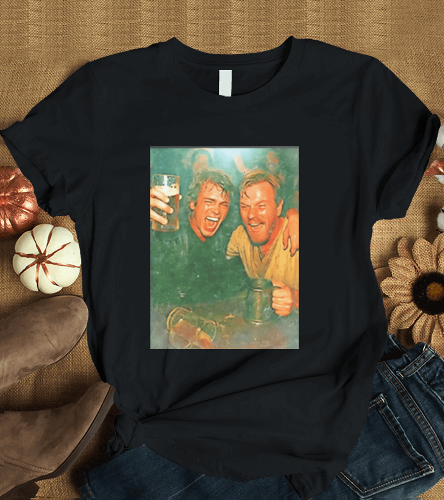 Original Anakin Skywalker And Obi Wan Kenobi Celebrate With Beer Cheers T-Shirt