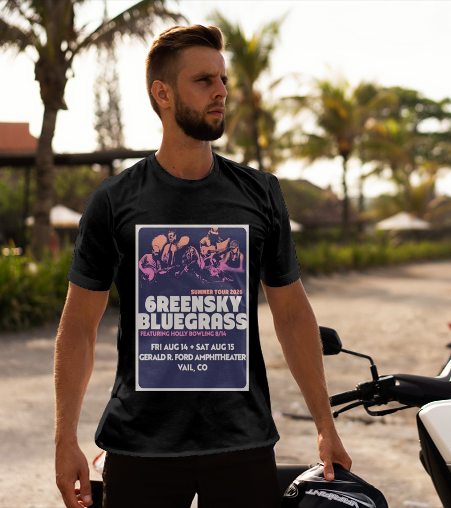 Greensky Bluegrass Summer Tour 2026 Vail CO Featuring Holly Bowling Aug 14 15 Gerald R Ford Amphitheater T-Shirt