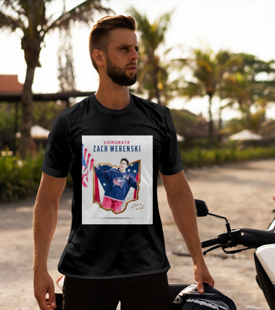 Congrats Zach Werenski USA Columbus Blue Jackets Hockey Celebration T-Shirt
