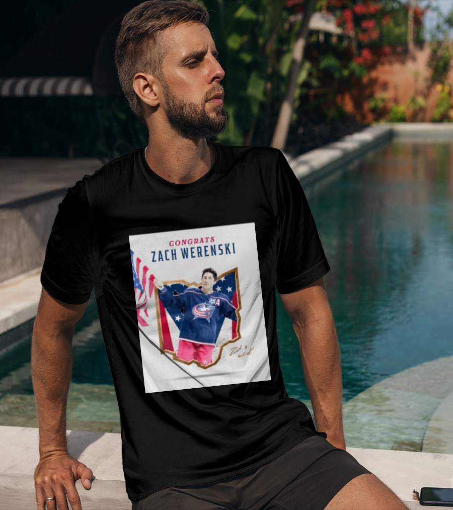 Congrats Zach Werenski USA Columbus Blue Jackets Hockey Celebration T-Shirt