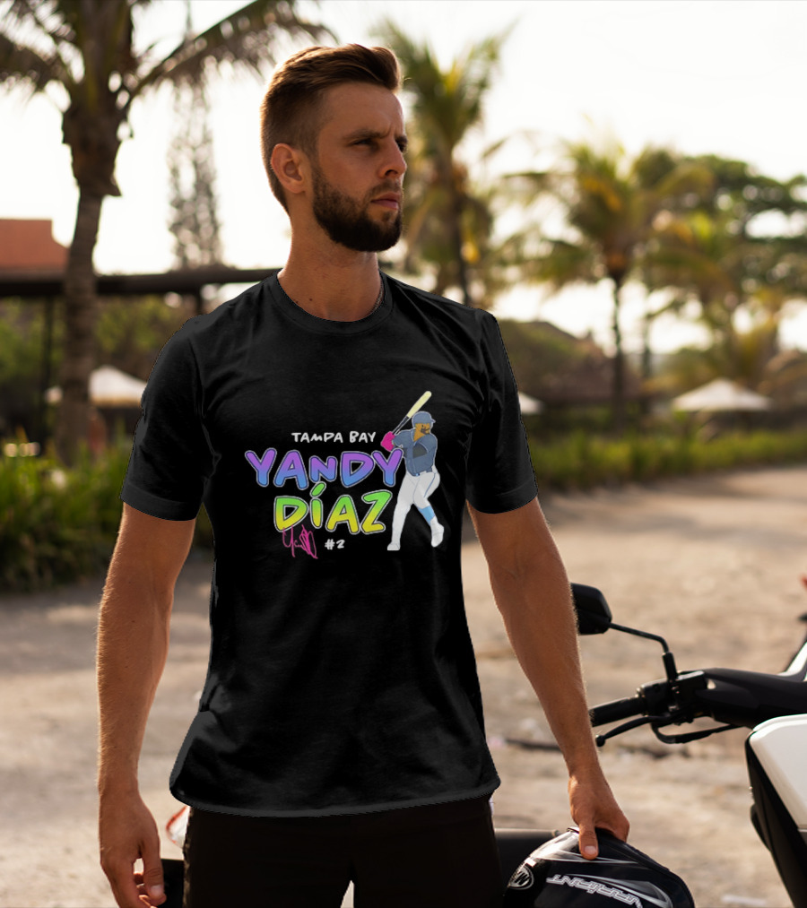 Tampa Bay Yandy Díaz #2 Baseball Player T-Shirt