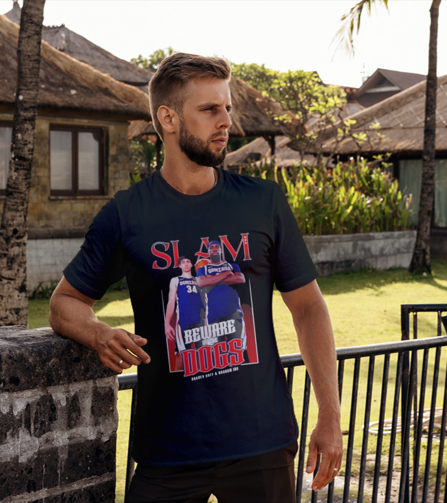 Slam Gonzaga Basketball Beware Of The Dogs Braden Huff Graham Ike T-Shirt