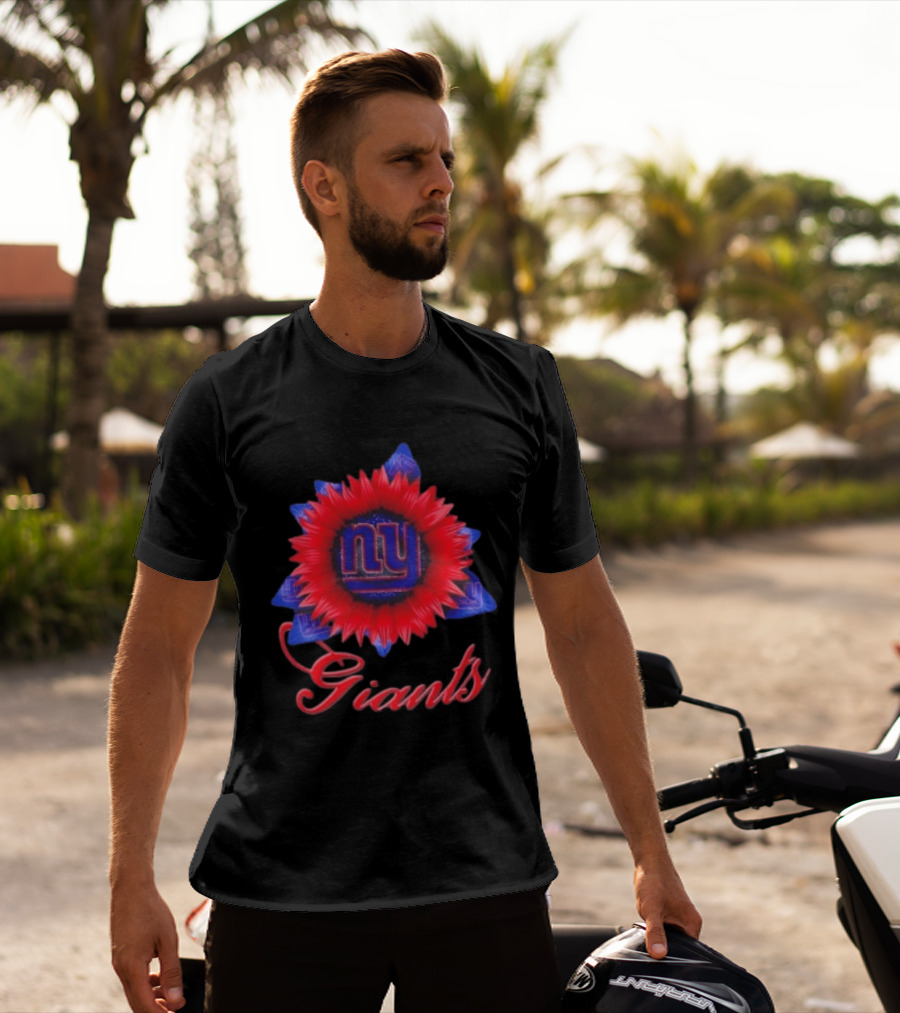 New York Giants Football Sunflower NY Giants T-Shirt