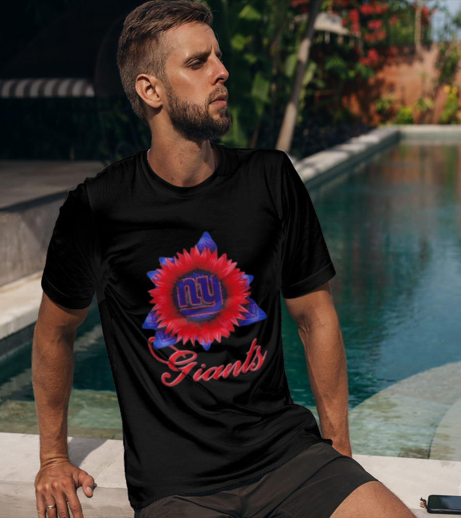 New York Giants Football Sunflower NY Giants T-Shirt