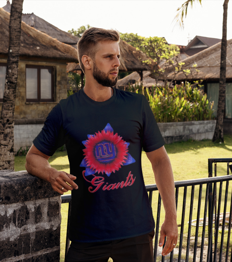 New York Giants Football Sunflower NY Giants T-Shirt