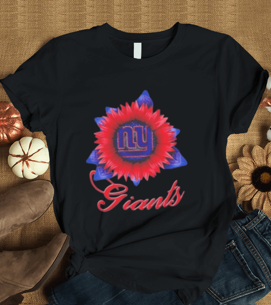 New York Giants Football Sunflower NY Giants T-Shirt