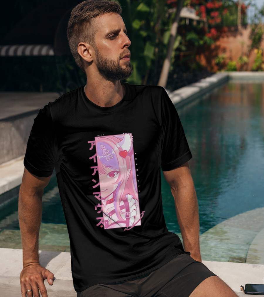 Ironmouse VTuber Kawaii Anime Katakana Panel T-Shirt