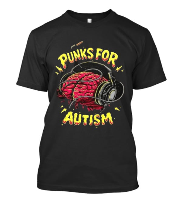 Punks For Autism Brain Headphones T-Shirt