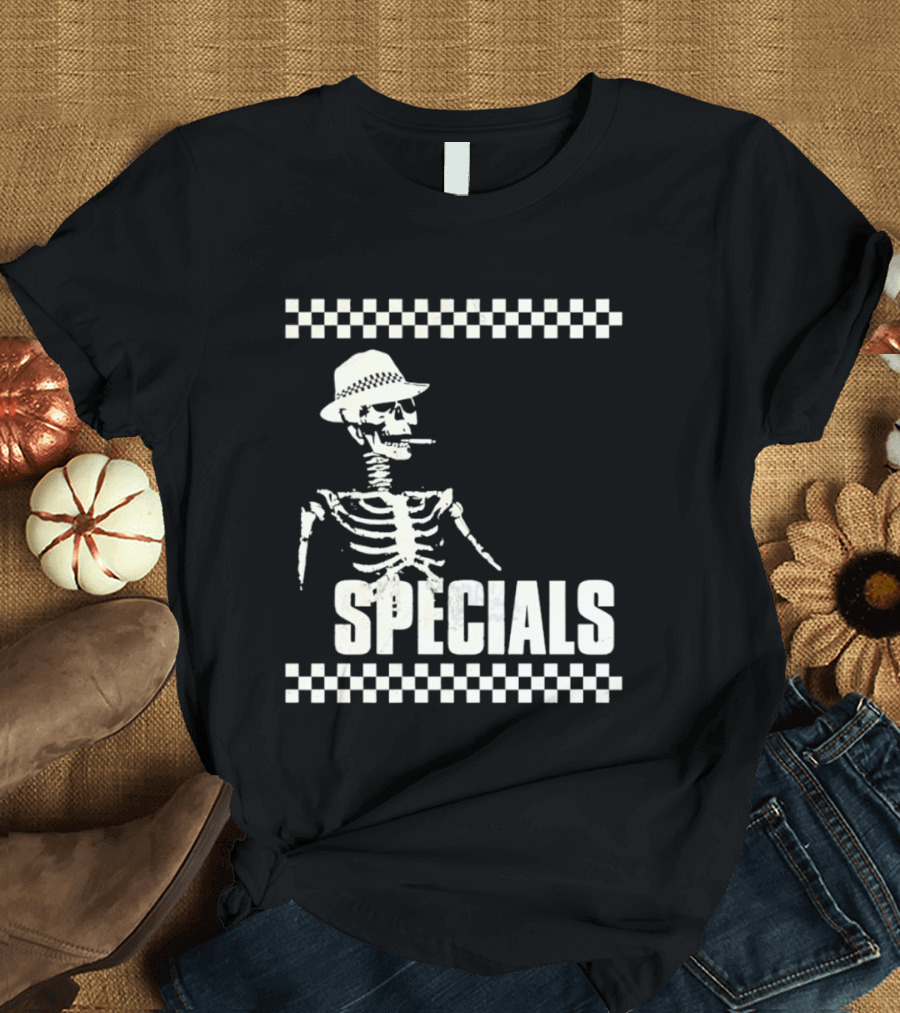 The Specials Skeleton Ska Band 2 Tone Distressed T-Shirt