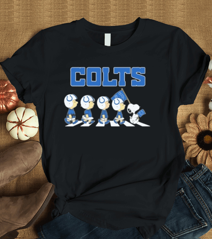 Peanuts Characters March Abbey Road Indianapolis Colts T-Shirt
