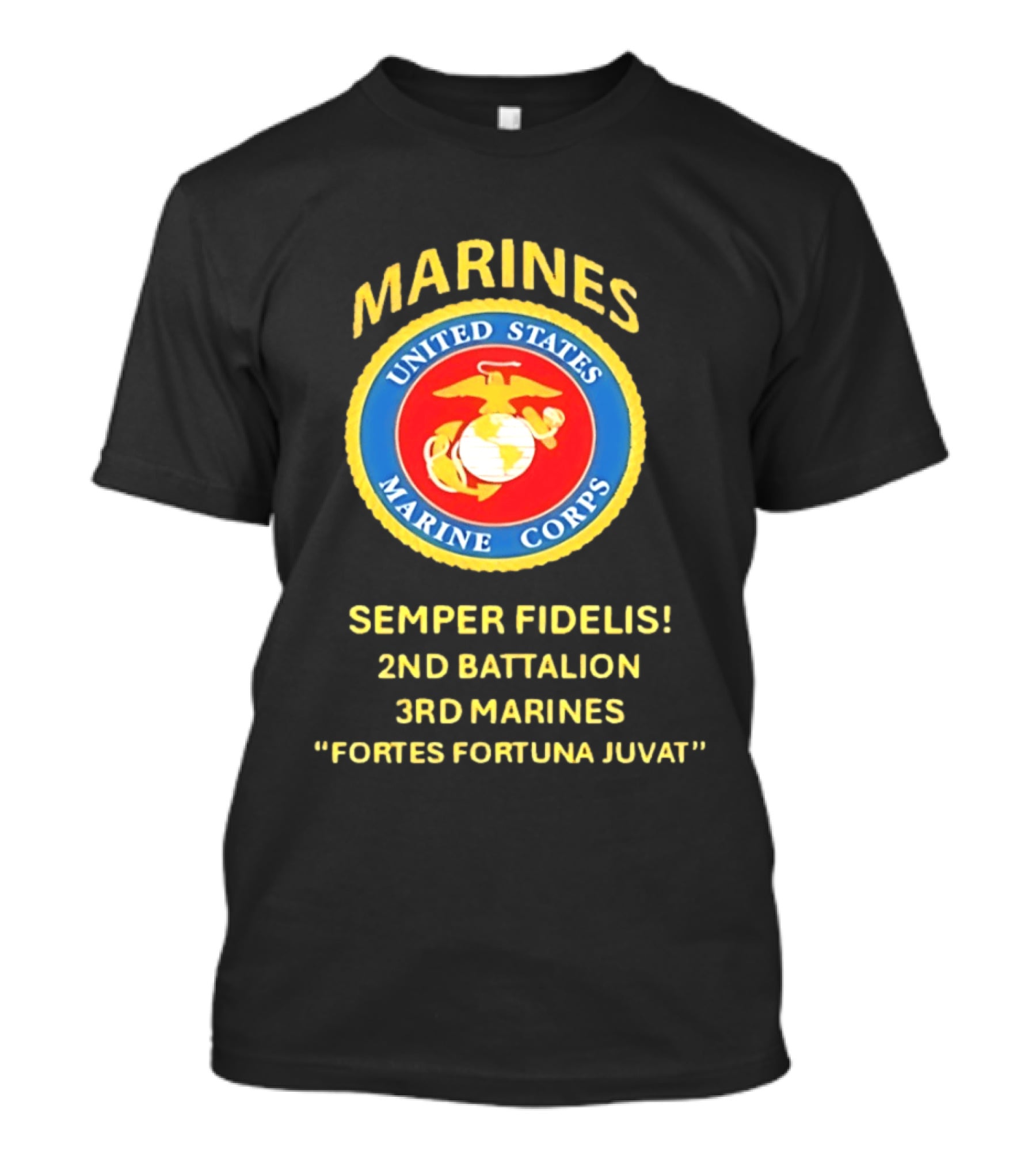 United States Marine Corps 2nd Battalion 3rd Marines Semper Fidelis Fortes Fortuna Juvat T-Shirt