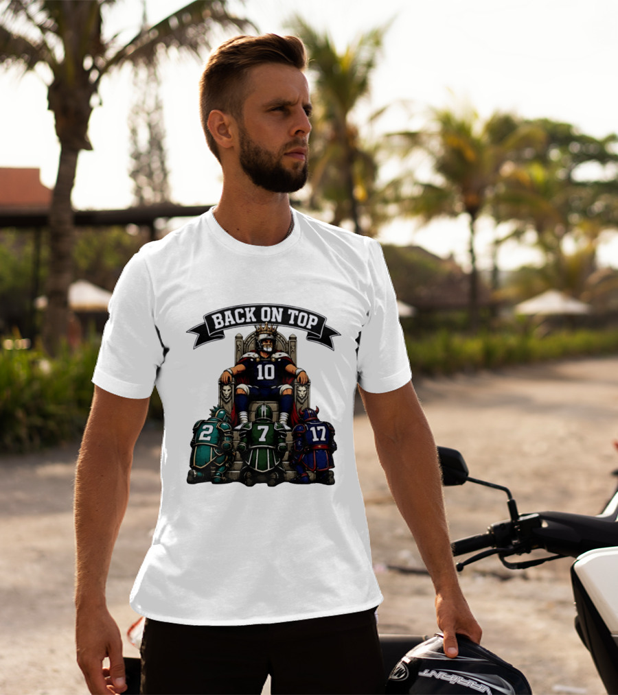 Back On Top Football Jersey Number 10 Quarterback With Throne And Rivals T-Shirt