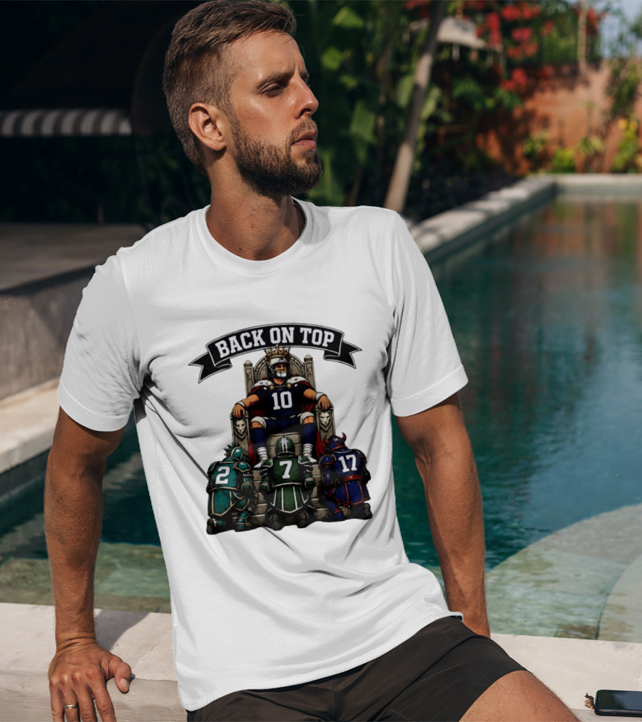 Back On Top Football Jersey Number 10 Quarterback With Throne And Rivals T-Shirt