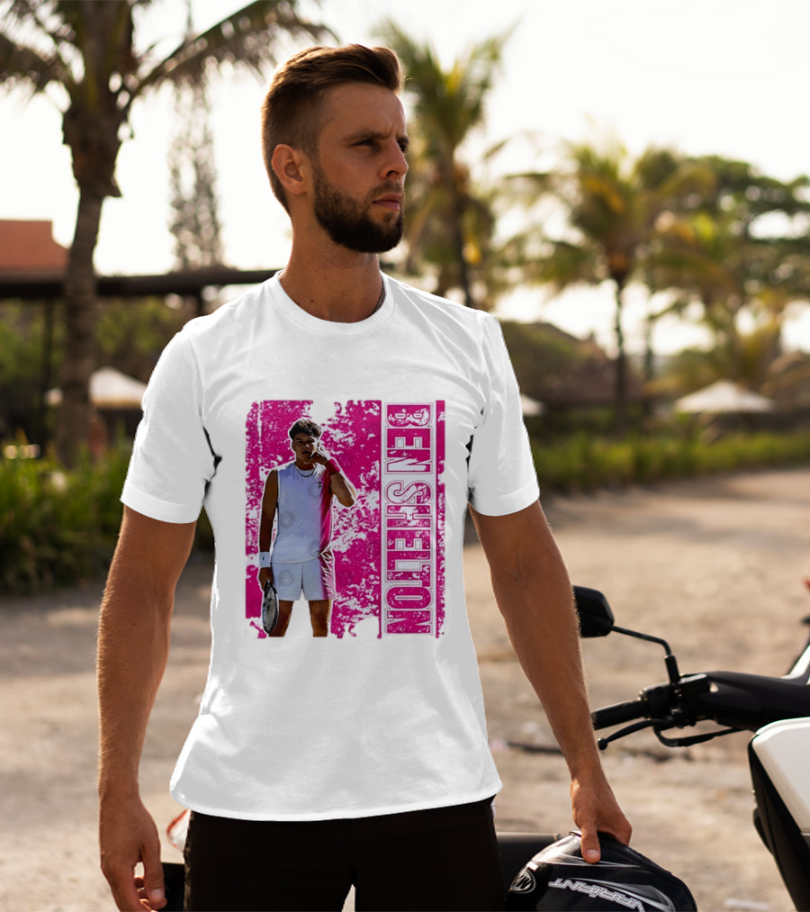 Ben Shelton Tennis Star Distressed Pink T-Shirt