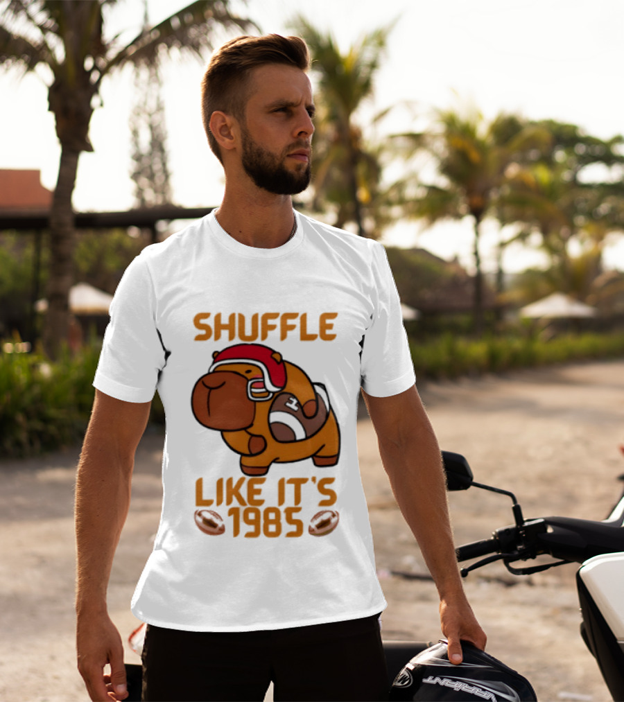 Shuffle Like It's 1985 Capybara With Headphones T-Shirt