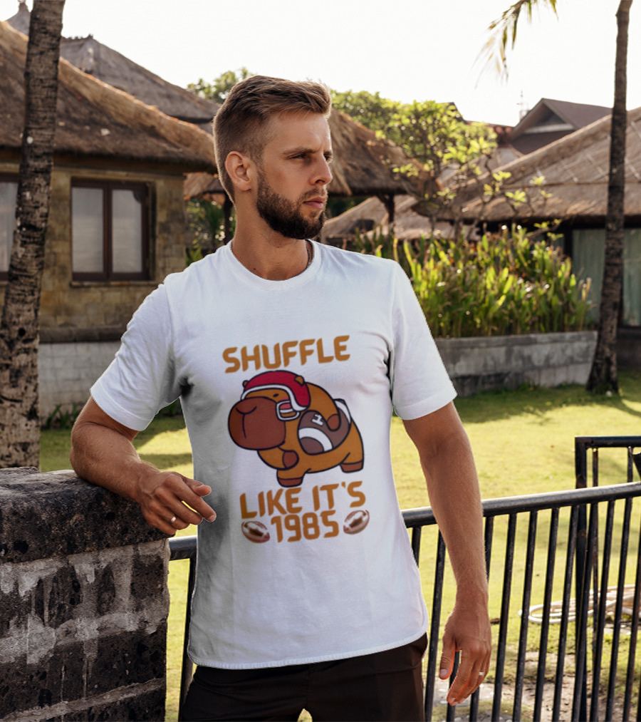 Shuffle Like It's 1985 Capybara With Headphones T-Shirt