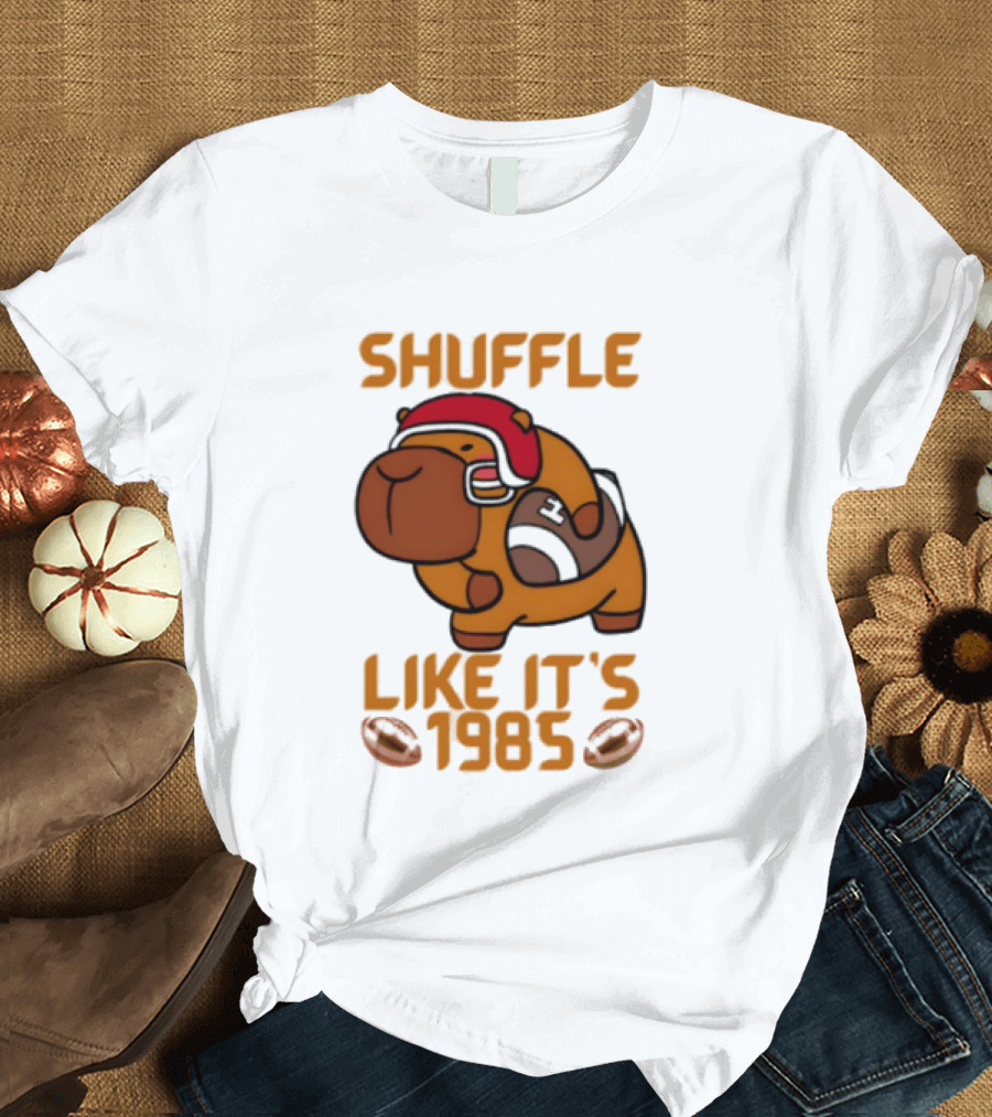 Shuffle Like It's 1985 Capybara With Headphones T-Shirt
