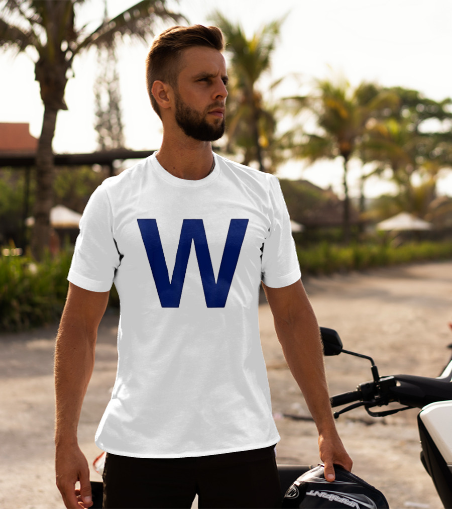 Chicago Cubs Blue W Baseball Team Victory T-Shirt