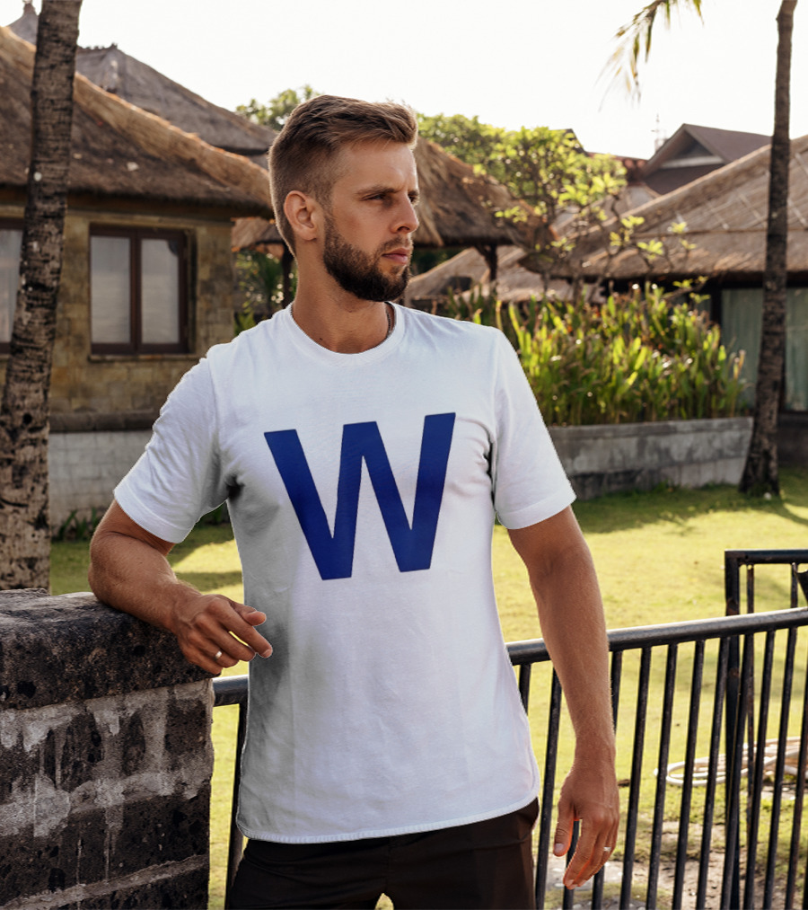 Chicago Cubs Blue W Baseball Team Victory T-Shirt