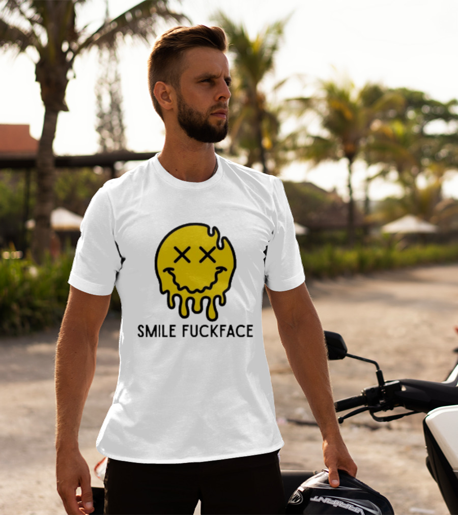 Smile Fuckface Melting Happy Smiley XX Eyes T-Shirt