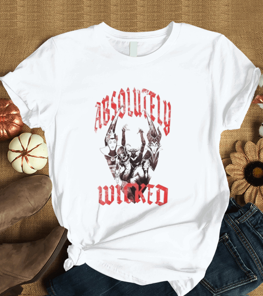 Disney Villains Absolutely Wicked Distressed Iconic Characters T-Shirt