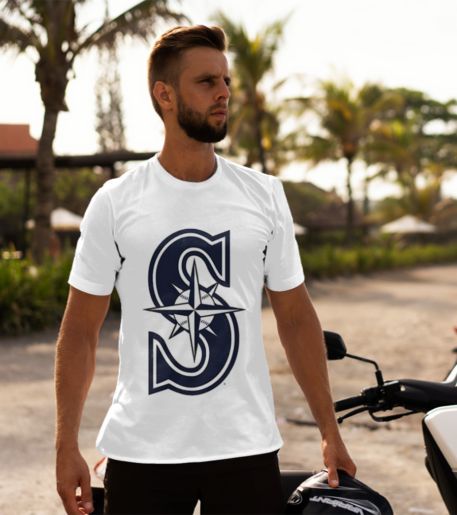 Seattle Mariners Tridents Up Compass Rose Iconography T-Shirt
