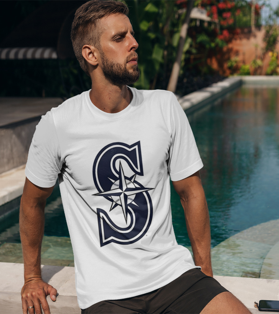 Seattle Mariners Tridents Up Compass Rose Iconography T-Shirt