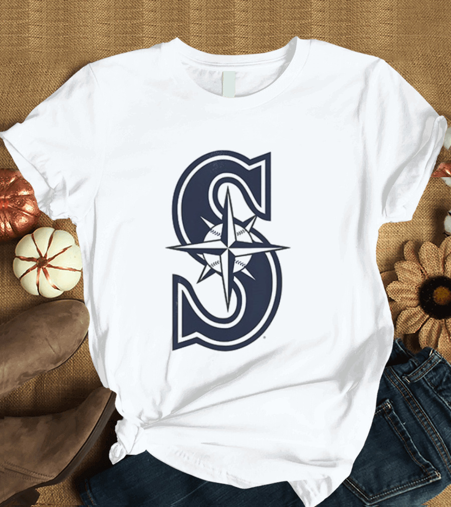 Seattle Mariners Tridents Up Compass Rose Iconography T-Shirt