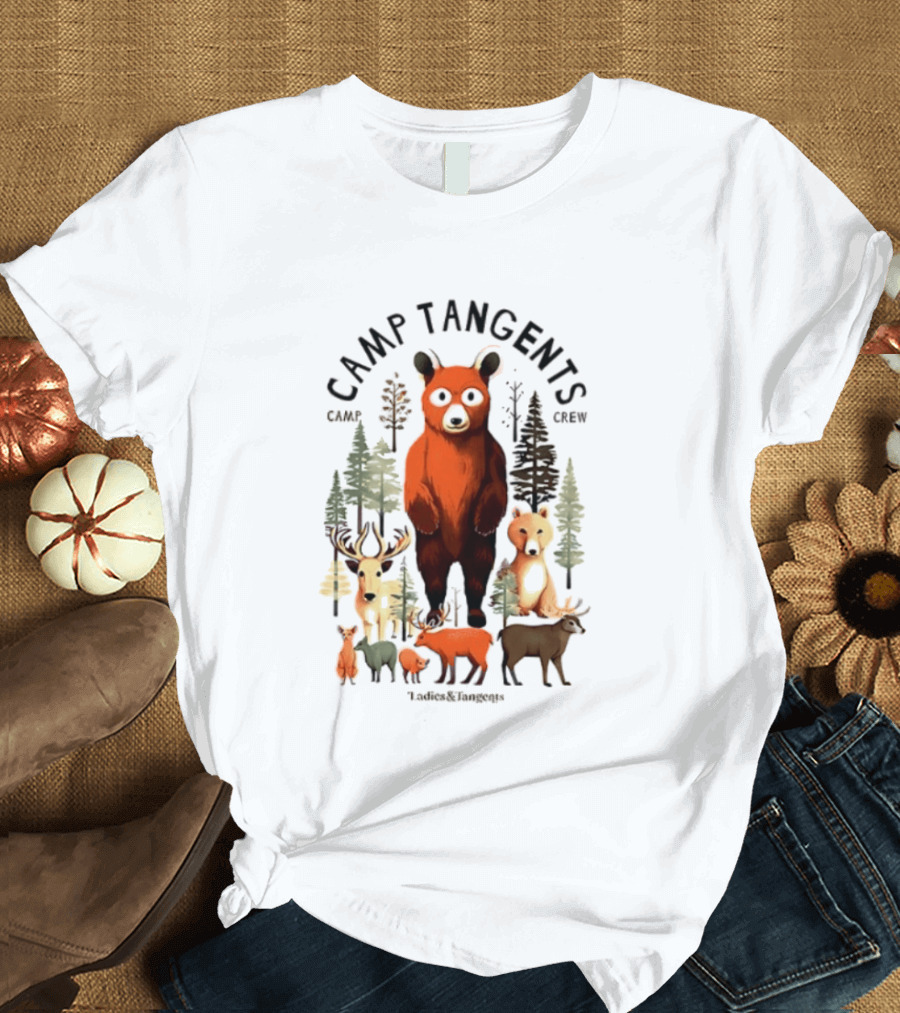 Camp Tangents Bear Crew Wildlife Forest Animals T-Shirt