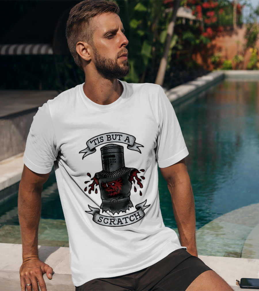 Tis But A Scratch Monty Python Black Knight Humor T-Shirt