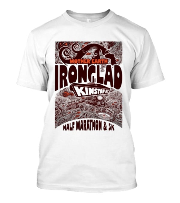 Mother Earth Ironclad Kinston Half Marathon 5K Cannon Start Stadium Finish T-Shirt