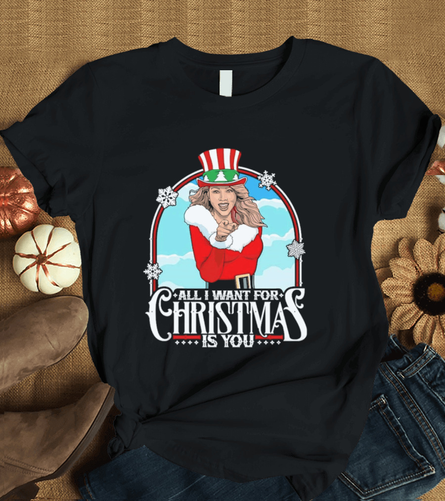 All I Want For Christmas Is You Mariah Carey Santa Christmas Music Holiday T-Shirt